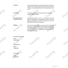 indicative term sheet for investment in startups slide-1
