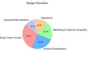 Series A fund allocation breakdown pie chart startup growth